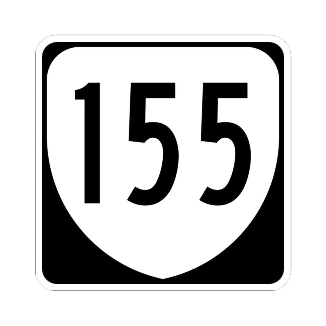 Virginia 155 1980 (Virginia) (Road Sign) STICKER Vinyl Kiss-Cut Decal 3 Inch White - The Sticker Space