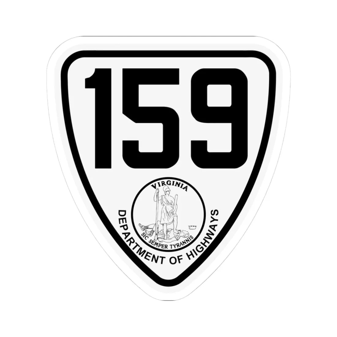 Virginia 159 1924 (Virginia) (Road Sign) STICKER Vinyl Kiss-Cut Decal 3 Inch White - The Sticker Space