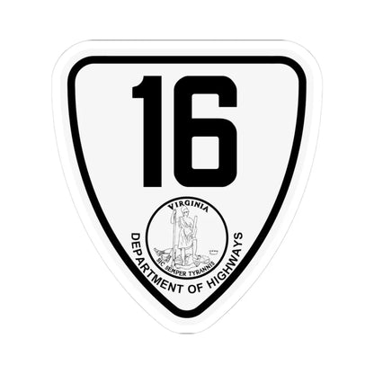 Virginia 16 1924 (Virginia) (Road Sign) STICKER Vinyl Kiss-Cut Decal 3 Inch White - The Sticker Space