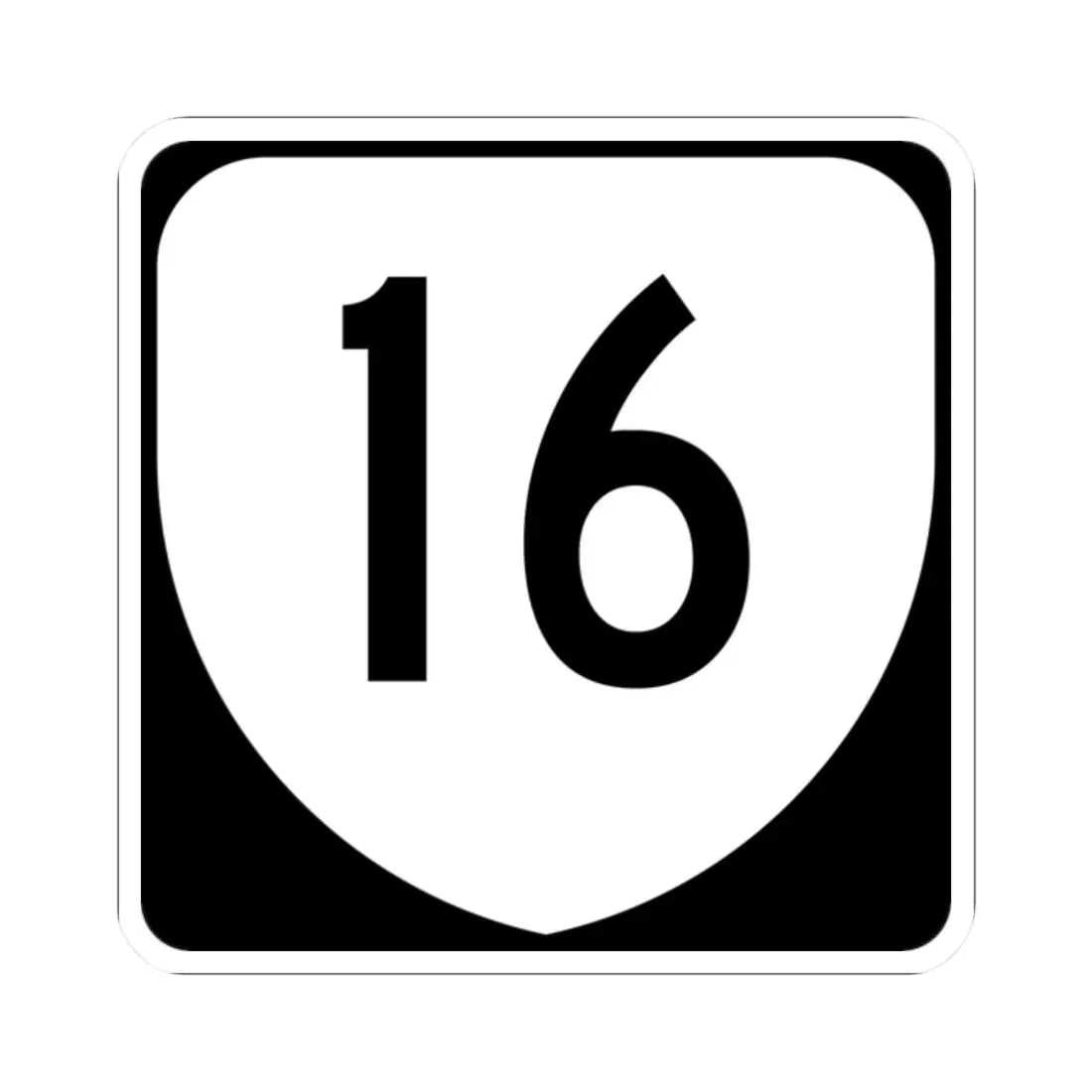 Virginia 16 (Virginia) (Road Sign) STICKER Vinyl Kiss-Cut Decal 2 Inch White - The Sticker Space