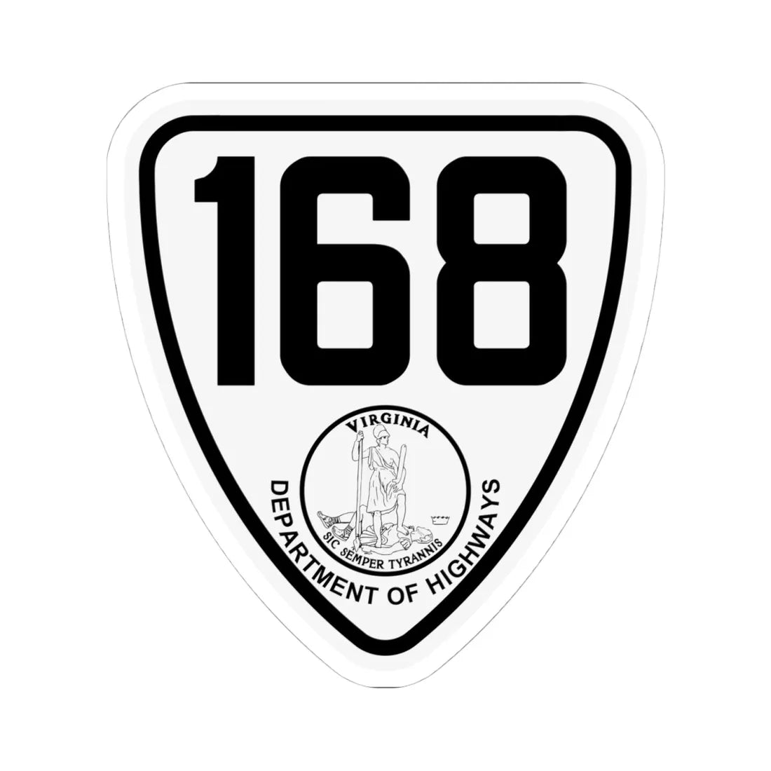 Virginia 168 1924 (Virginia) (Road Sign) STICKER Vinyl Kiss-Cut Decal 4 Inch White - The Sticker Space