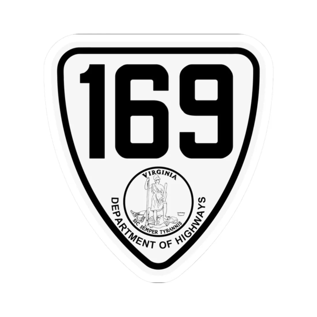 Virginia 169 1924 (Virginia) (Road Sign) STICKER Vinyl Kiss-Cut Decal 2 Inch White - The Sticker Space