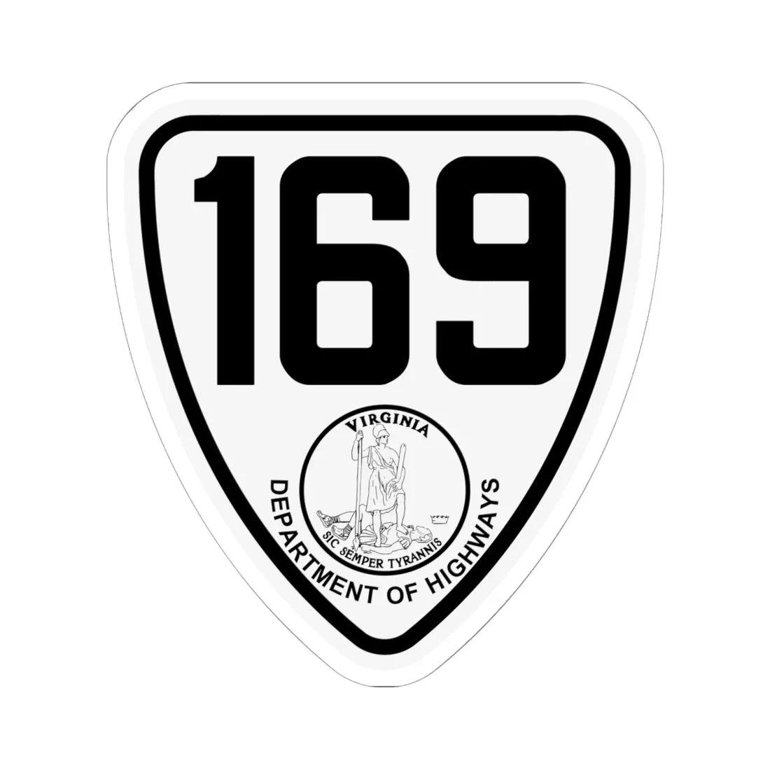 Virginia 169 1924 (Virginia) (Road Sign) STICKER Vinyl Kiss-Cut Decal 6 Inch White - The Sticker Space
