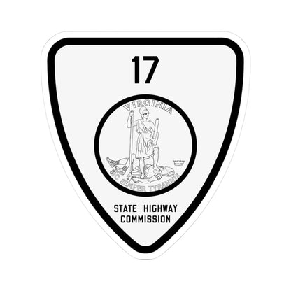 Virginia 17 1918 (Virginia) (Road Sign) STICKER Vinyl Kiss-Cut Decal 3 Inch White - The Sticker Space
