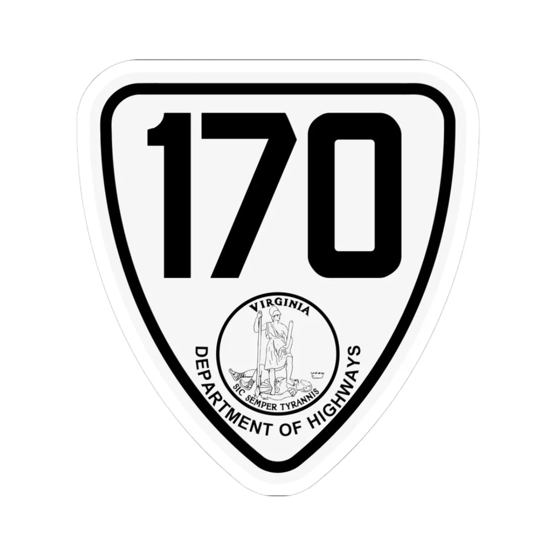 Virginia 170 1924 (Virginia) (Road Sign) STICKER Vinyl Kiss-Cut Decal 3 Inch White - The Sticker Space