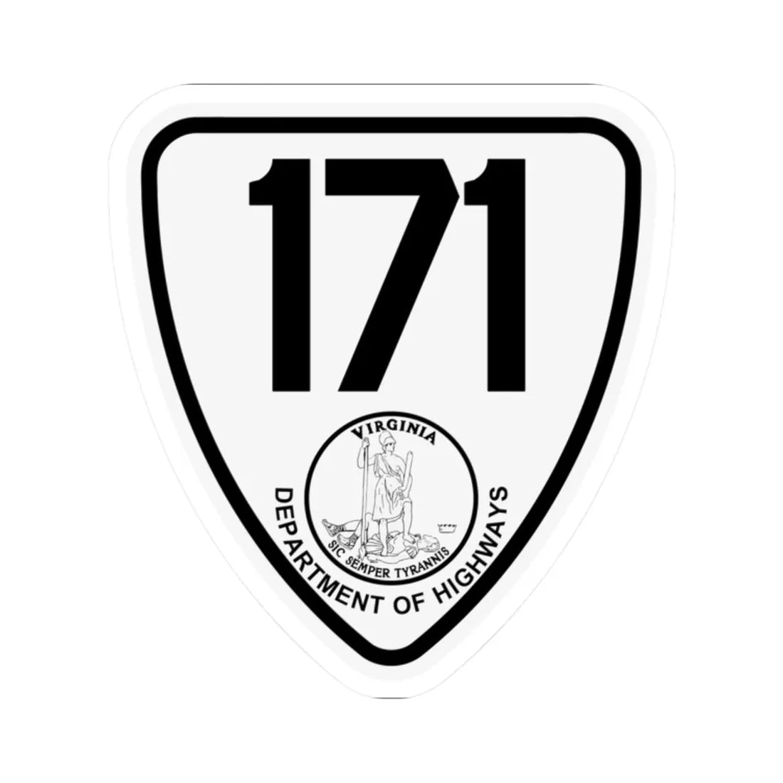 Virginia 171 1924 (Virginia) (Road Sign) STICKER Vinyl Kiss-Cut Decal 2 Inch White - The Sticker Space