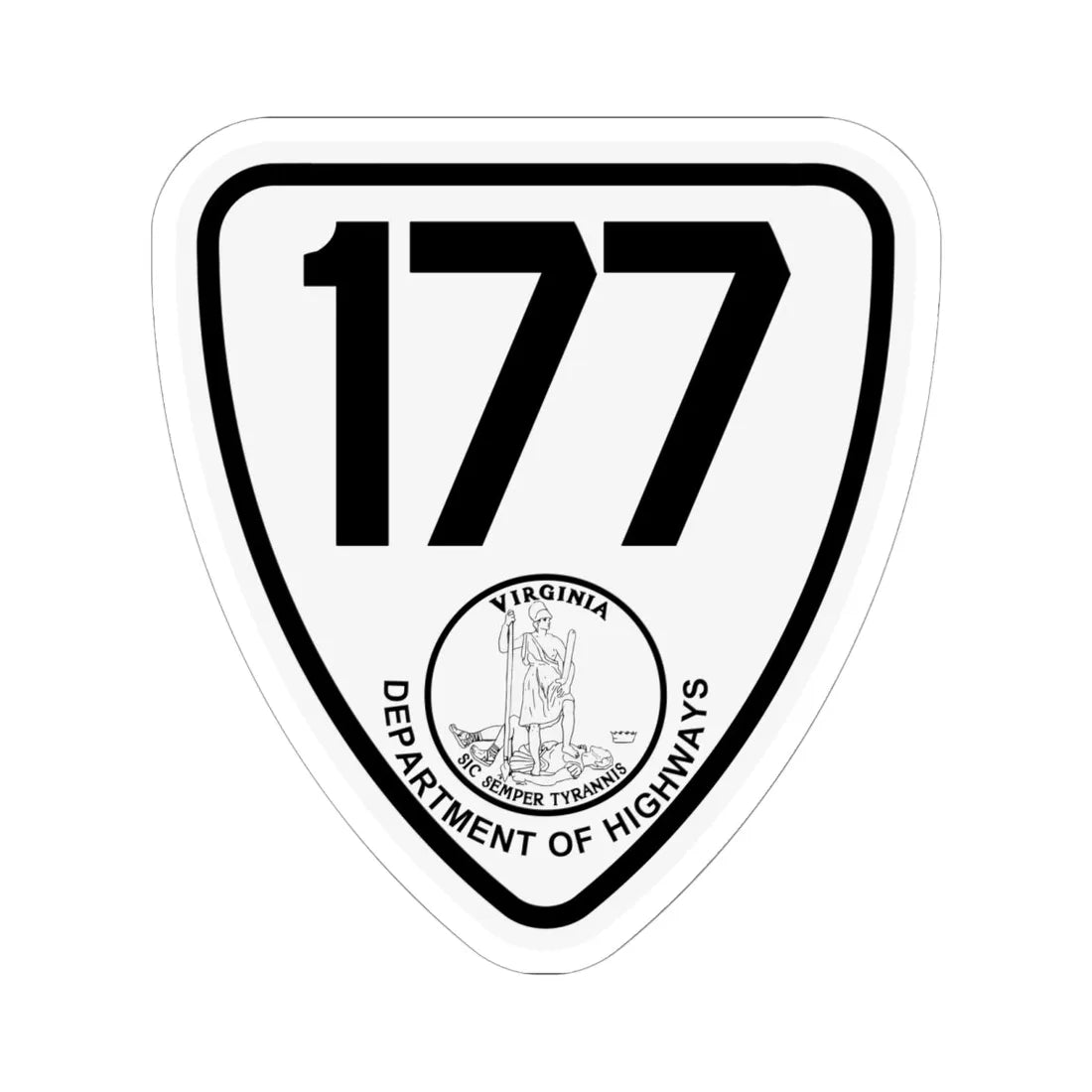 Virginia 177 1924 (Virginia) (Road Sign) STICKER Vinyl Kiss-Cut Decal 6 Inch White - The Sticker Space