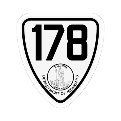 Virginia 178 1924 (Virginia) (Road Sign) STICKER Vinyl Kiss-Cut Decal 6 Inch White - The Sticker Space