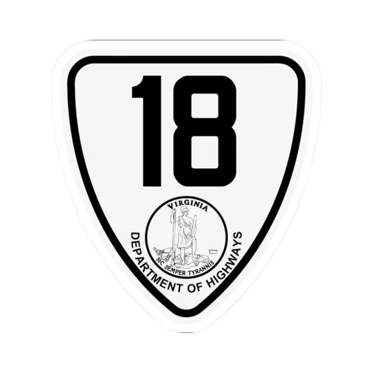Virginia 18 1924 (Virginia) (Road Sign) STICKER Vinyl Kiss-Cut Decal 2 Inch White - The Sticker Space