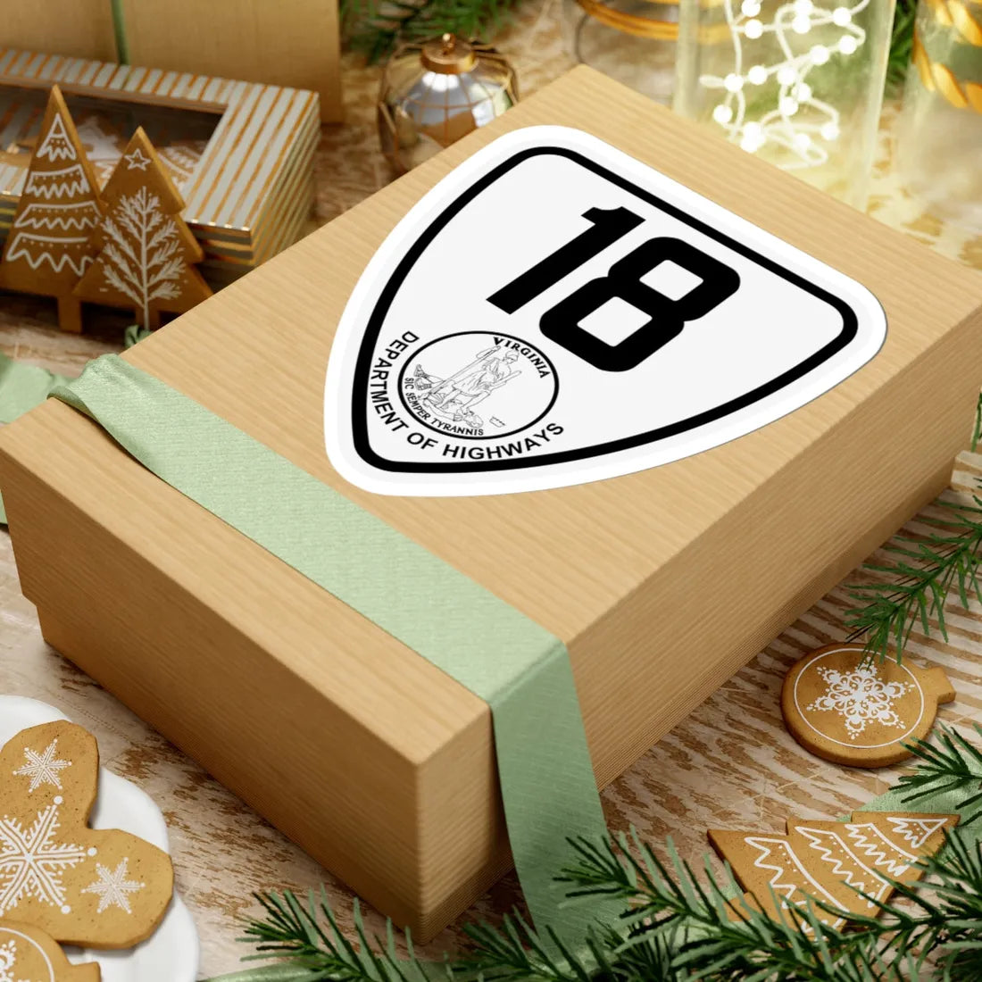 Virginia 18 1924 (Virginia) (Road Sign) STICKER Vinyl Kiss-Cut Decal - The Sticker Space