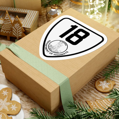 Virginia 18 1924 (Virginia) (Road Sign) STICKER Vinyl Kiss-Cut Decal - The Sticker Space