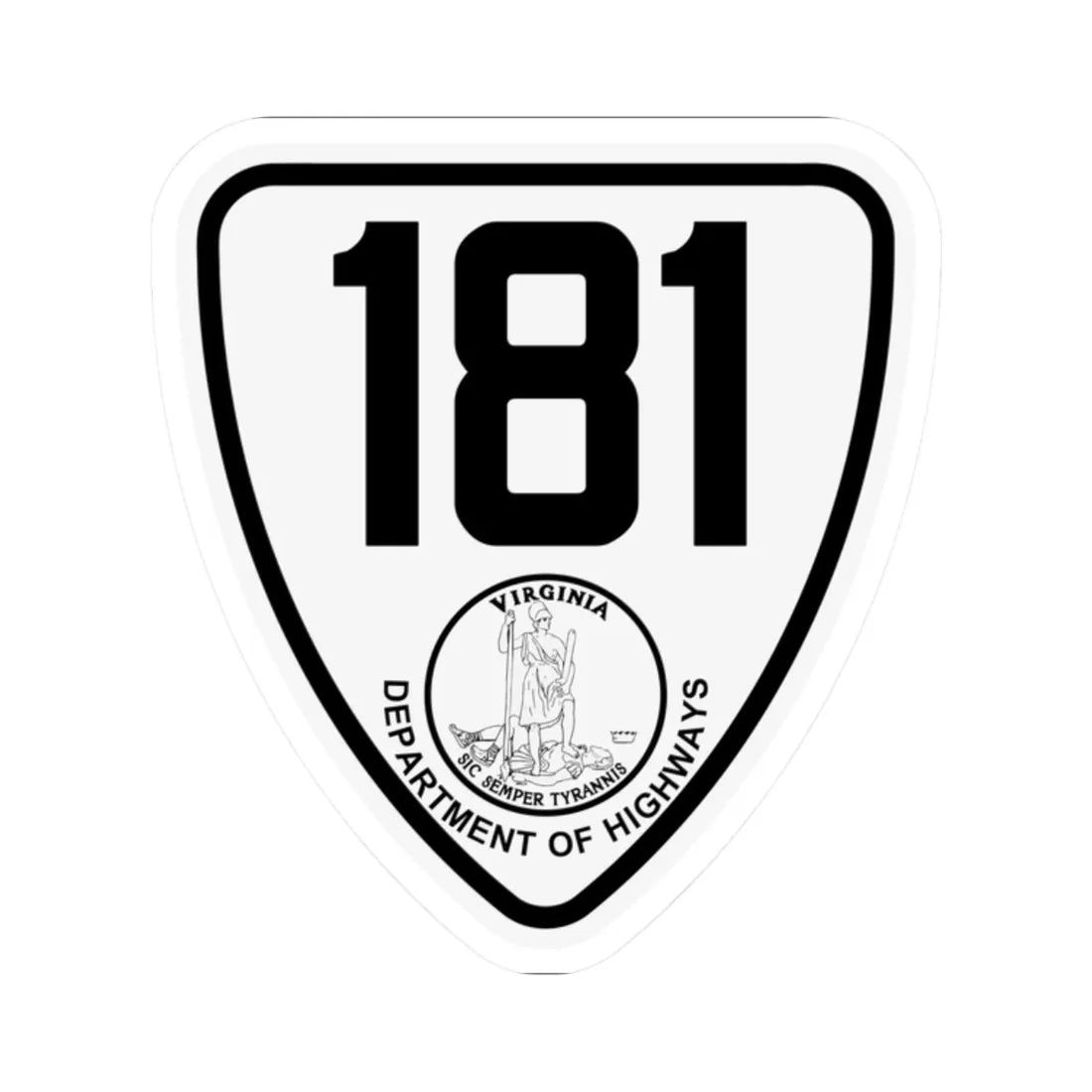 Virginia 181 1924 (Virginia) (Road Sign) STICKER Vinyl Kiss-Cut Decal 2 Inch White - The Sticker Space