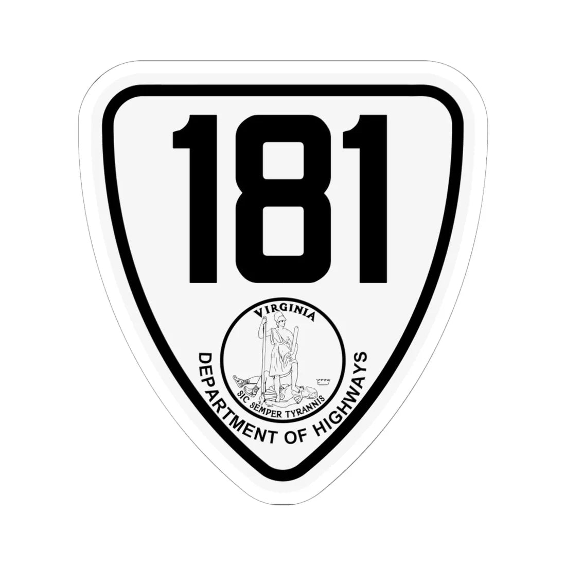Virginia 181 1924 (Virginia) (Road Sign) STICKER Vinyl Kiss-Cut Decal 6 Inch White - The Sticker Space