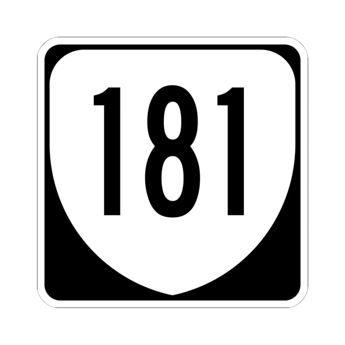 Virginia 181 1980 (Virginia) (Road Sign) STICKER Vinyl Kiss-Cut Decal 6 Inch White - The Sticker Space