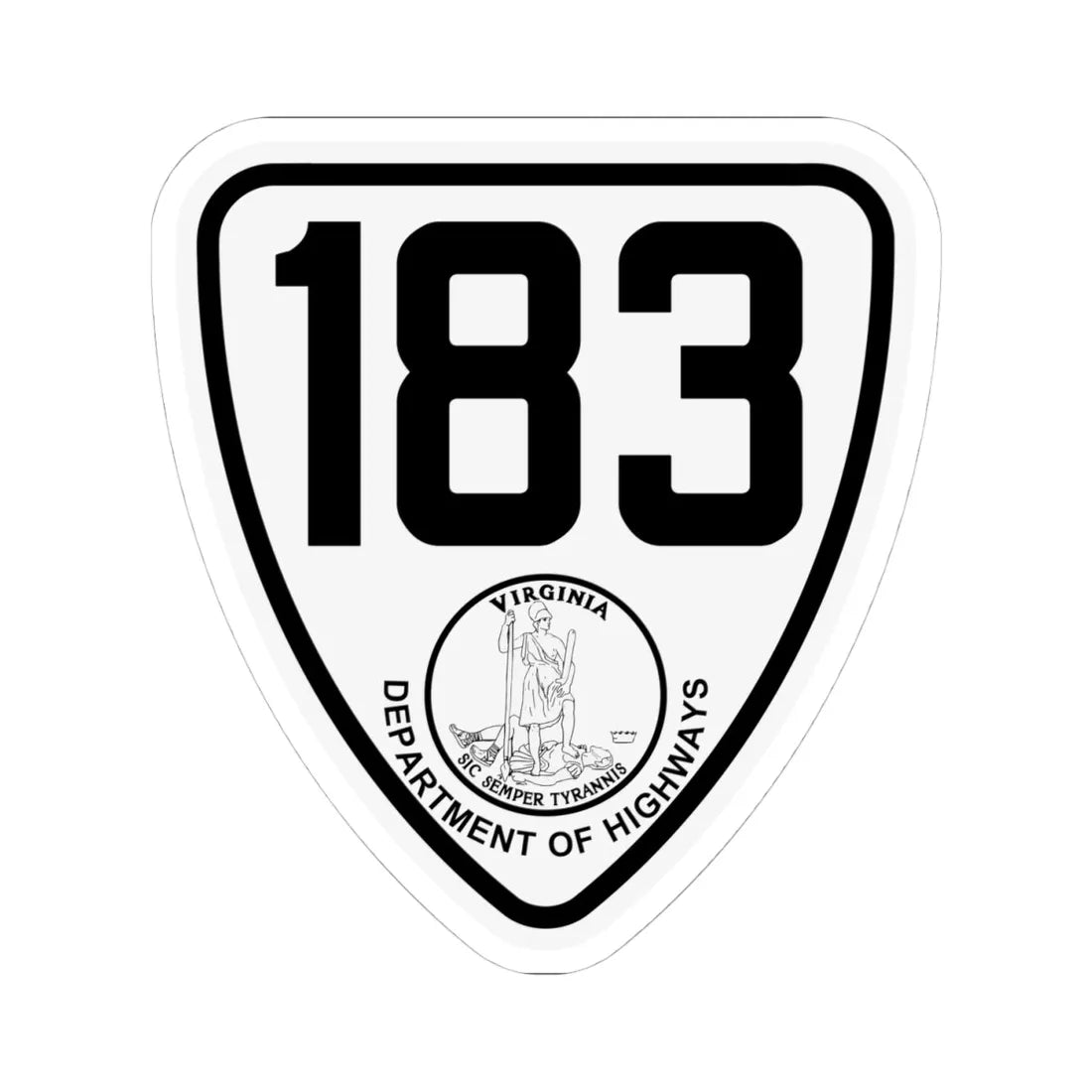 Virginia 183 1924 (Virginia) (Road Sign) STICKER Vinyl Kiss-Cut Decal 4 Inch White - The Sticker Space