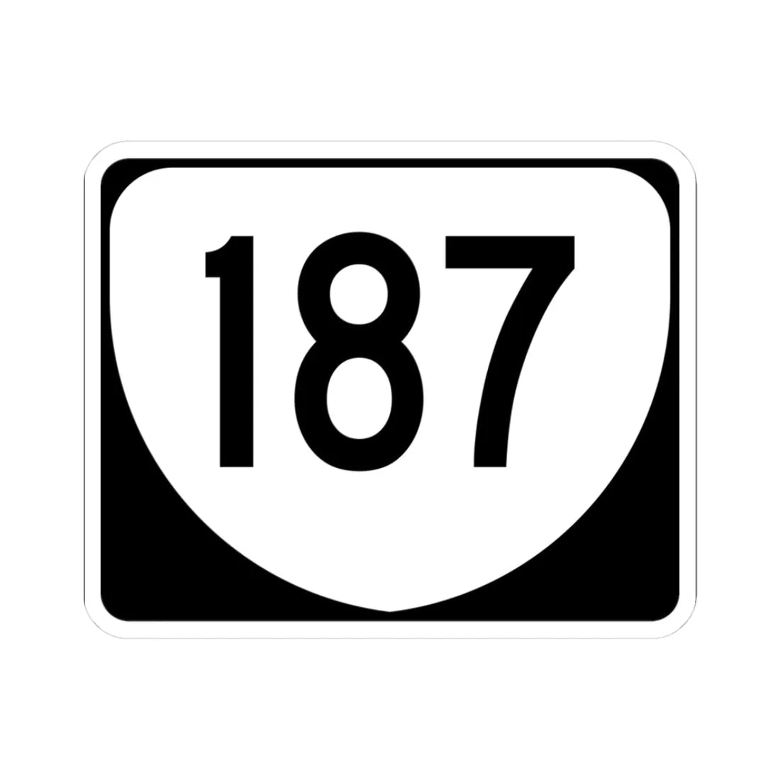 Virginia 187 (Virginia) (Road Sign) STICKER Vinyl Kiss-Cut Decal 3 Inch White - The Sticker Space