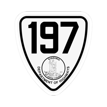 Virginia 197 1924 (Virginia) (Road Sign) STICKER Vinyl Kiss-Cut Decal 3 Inch White - The Sticker Space