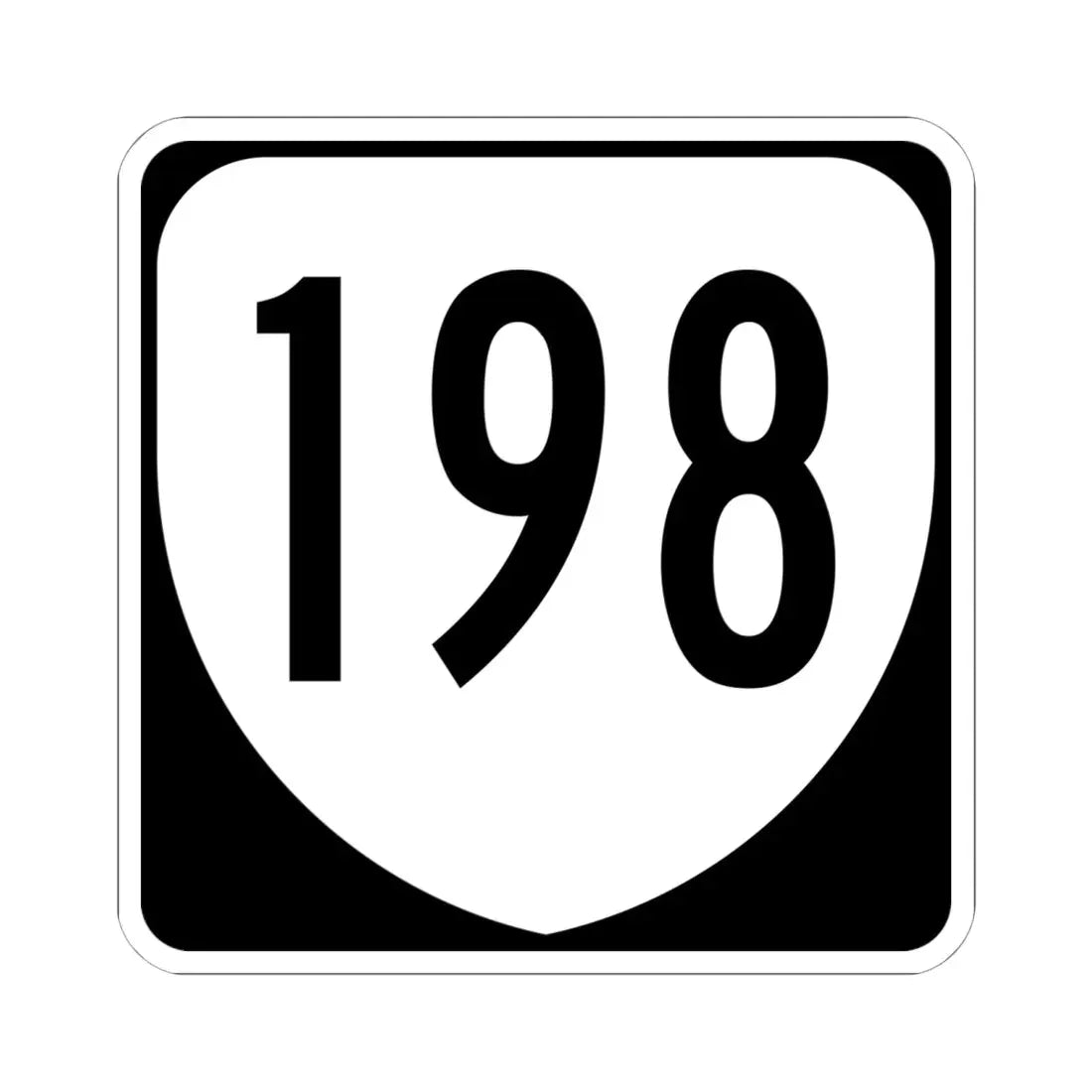 Virginia 198 1980 (Virginia) (Road Sign) STICKER Vinyl Kiss-Cut Decal 6 Inch White - The Sticker Space