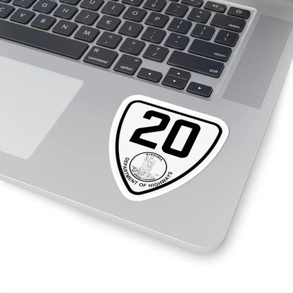 Virginia 20 1924 (Virginia) (Road Sign) STICKER Vinyl Kiss-Cut Decal - The Sticker Space