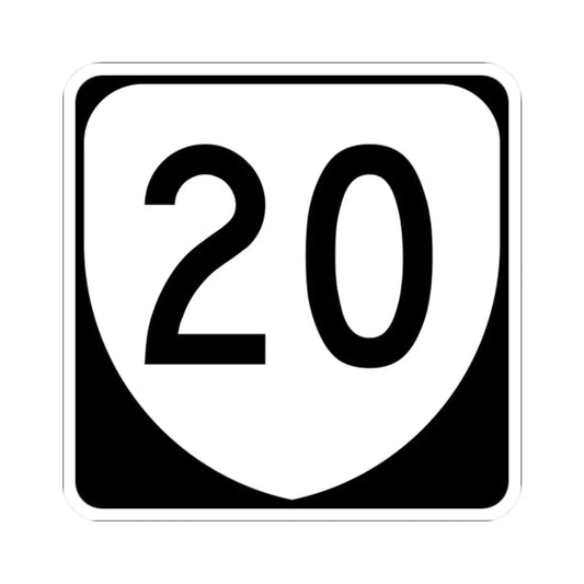 Virginia 20 (Virginia) (Road Sign) STICKER Vinyl Kiss-Cut Decal 2 Inch White - The Sticker Space