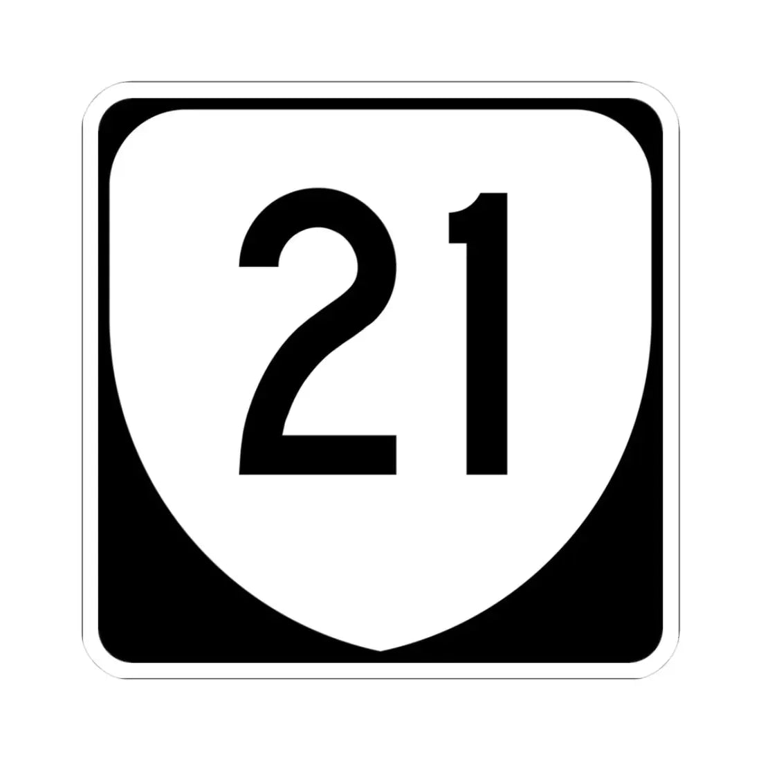 Virginia 21 (Virginia) (Road Sign) STICKER Vinyl Kiss-Cut Decal 3 Inch White - The Sticker Space