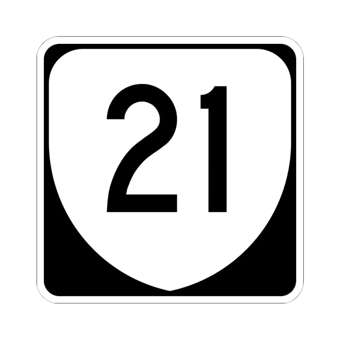 Virginia 21 (Virginia) (Road Sign) STICKER Vinyl Kiss-Cut Decal 6 Inch White - The Sticker Space