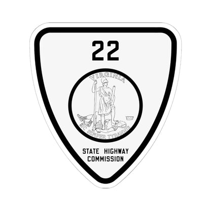 Virginia 22 1918 (Virginia) (Road Sign) STICKER Vinyl Kiss-Cut Decal 6 Inch White - The Sticker Space