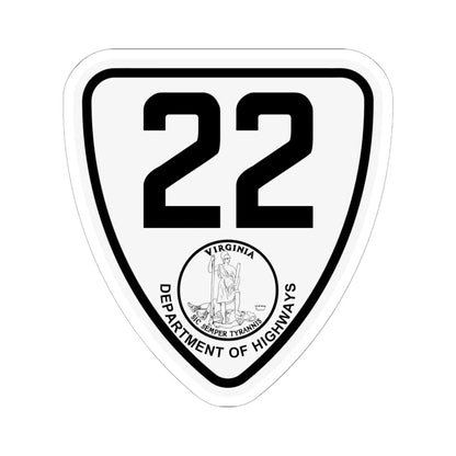 Virginia 22 1924 (Virginia) (Road Sign) STICKER Vinyl Kiss-Cut Decal 6 Inch White - The Sticker Space