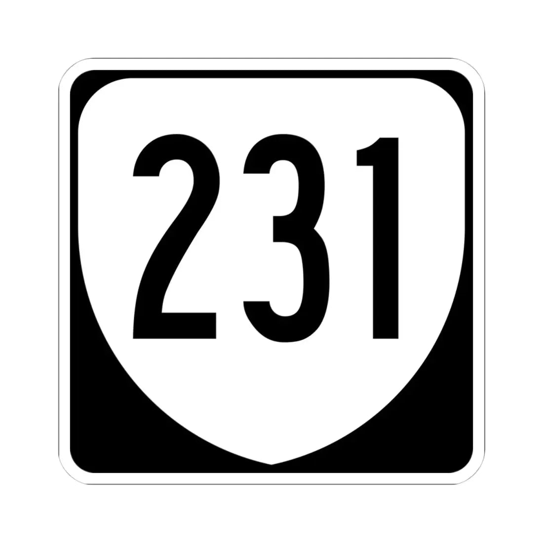 Virginia 231 1980 (Virginia) (Road Sign) STICKER Vinyl Kiss-Cut Decal 4 Inch White - The Sticker Space