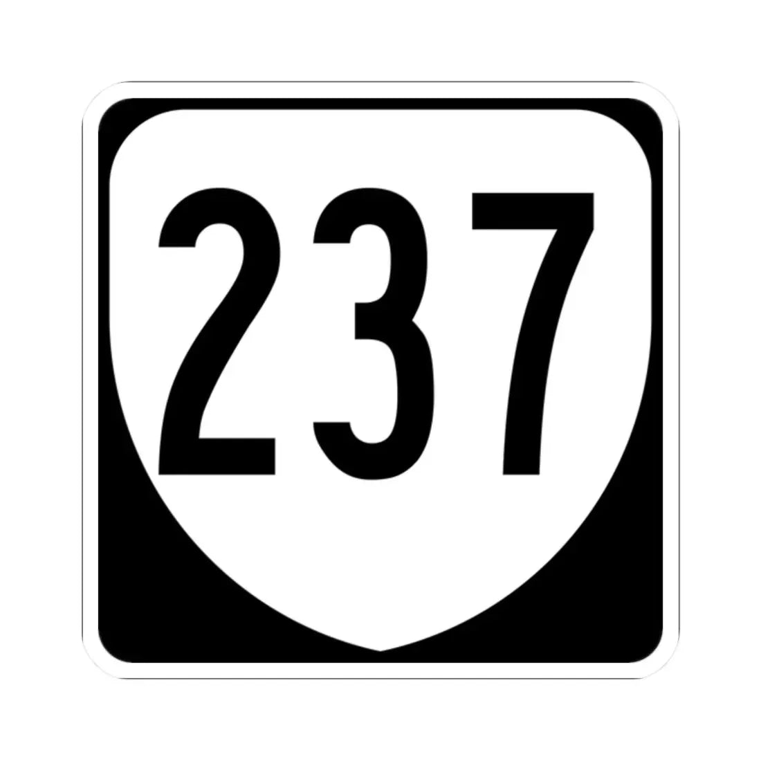 Virginia 237 1980 (Virginia) (Road Sign) STICKER Vinyl Kiss-Cut Decal 2 Inch White - The Sticker Space