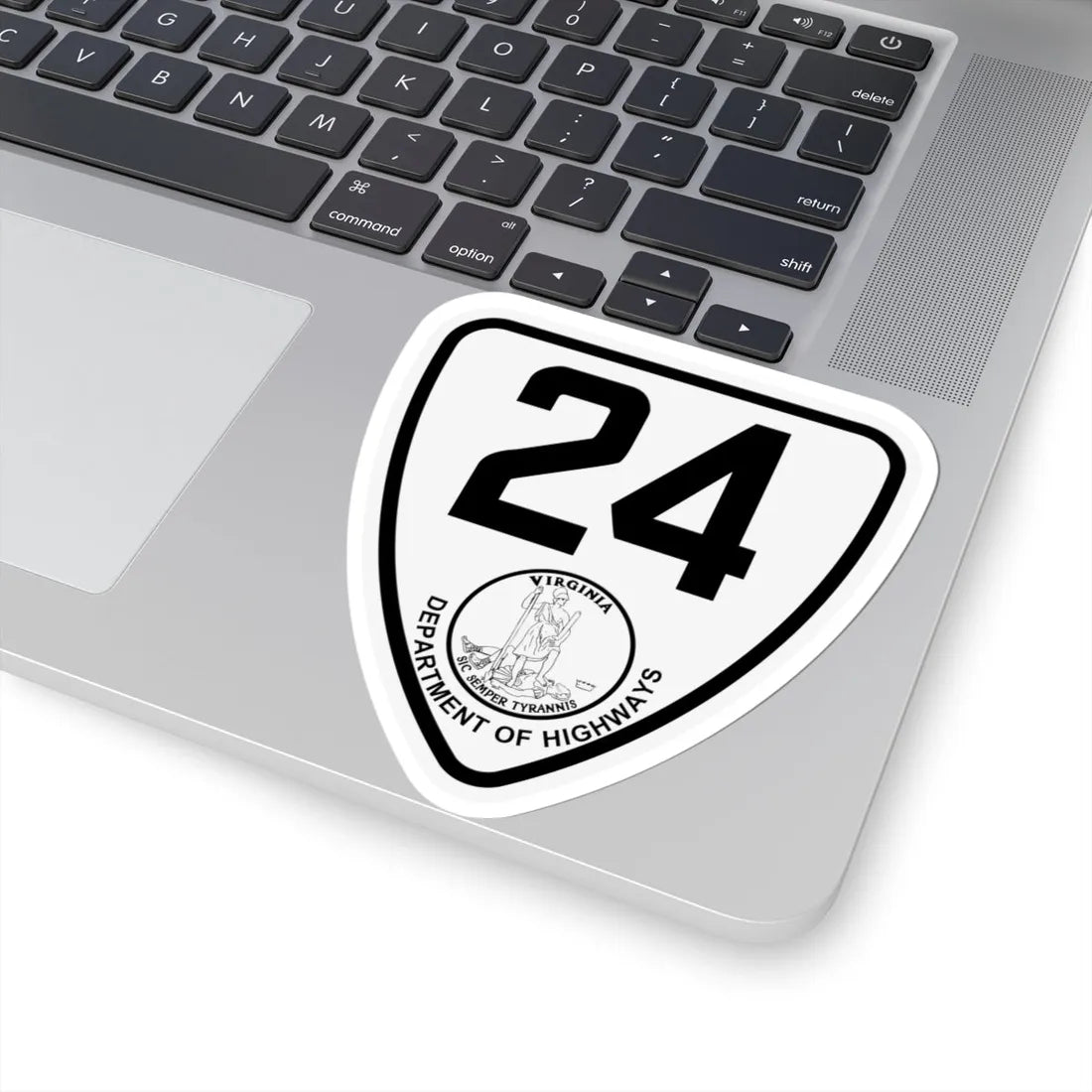 Virginia 24 1924 (Virginia) (Road Sign) STICKER Vinyl Kiss-Cut Decal - The Sticker Space