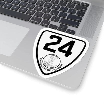 Virginia 24 1924 (Virginia) (Road Sign) STICKER Vinyl Kiss-Cut Decal - The Sticker Space