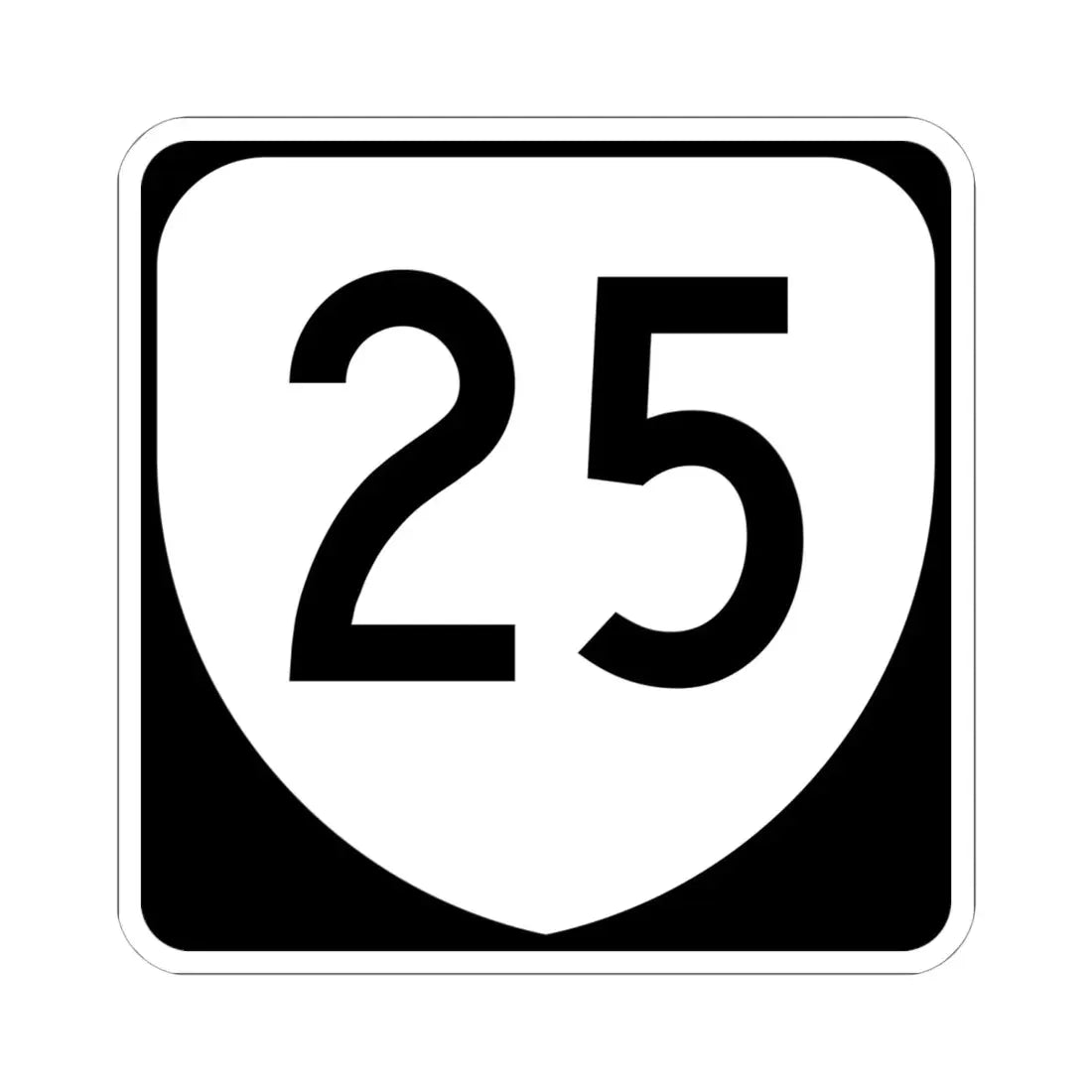 Virginia 25 (Virginia) (Road Sign) STICKER Vinyl Kiss-Cut Decal 6 Inch White - The Sticker Space