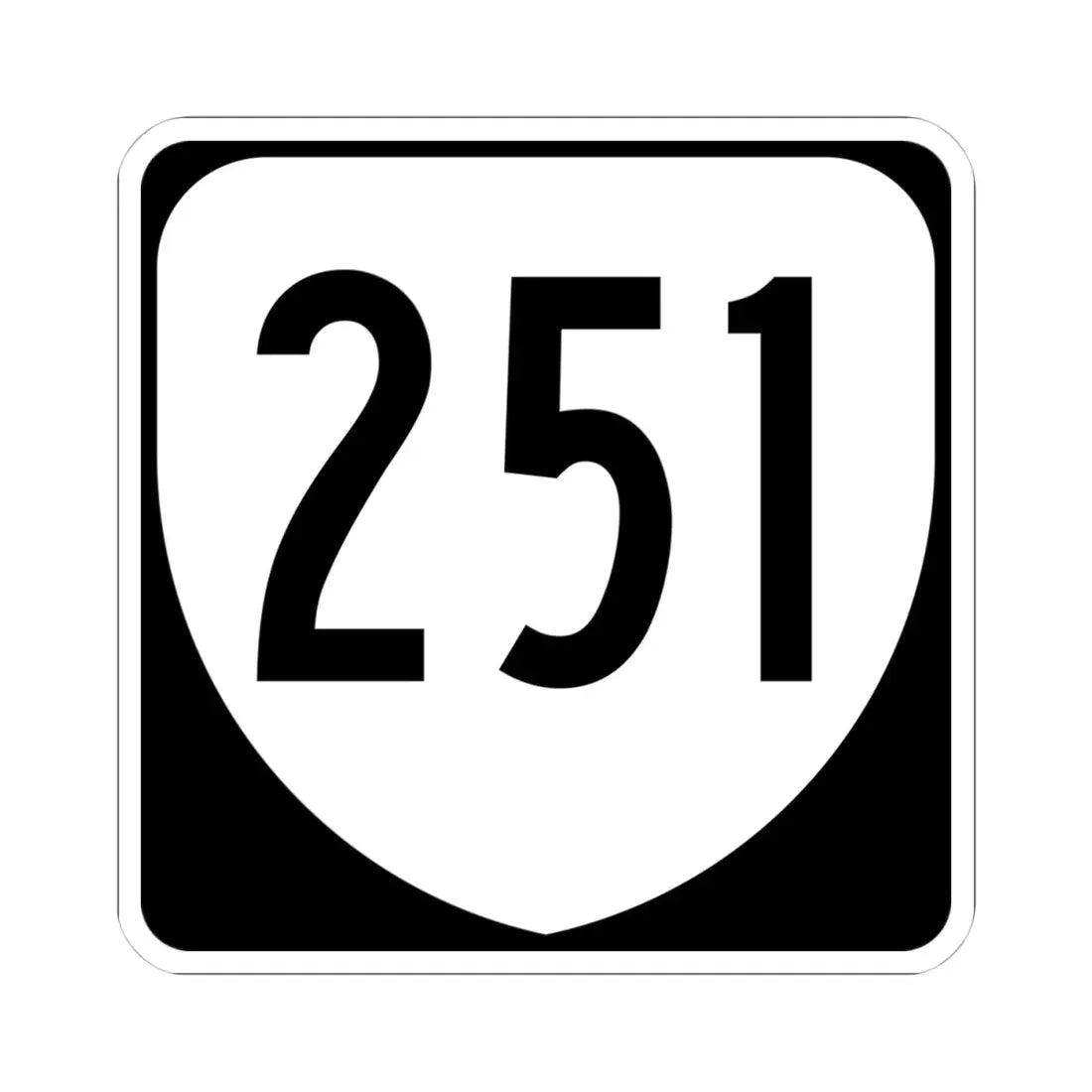 Virginia 251 1980 (Virginia) (Road Sign) STICKER Vinyl Kiss-Cut Decal 4 Inch White - The Sticker Space