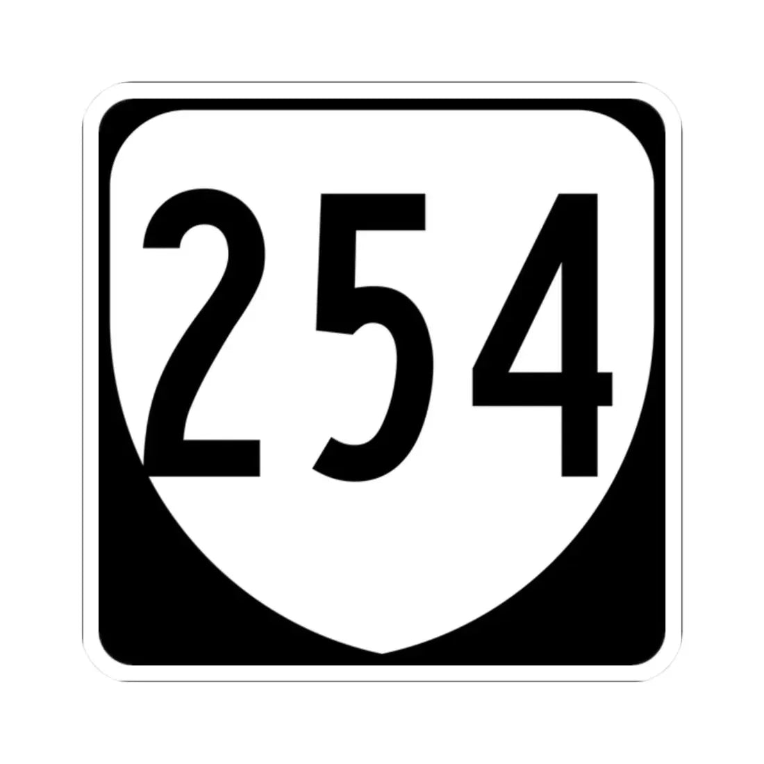 Virginia 254 1980 (Virginia) (Road Sign) STICKER Vinyl Kiss-Cut Decal 2 Inch White - The Sticker Space