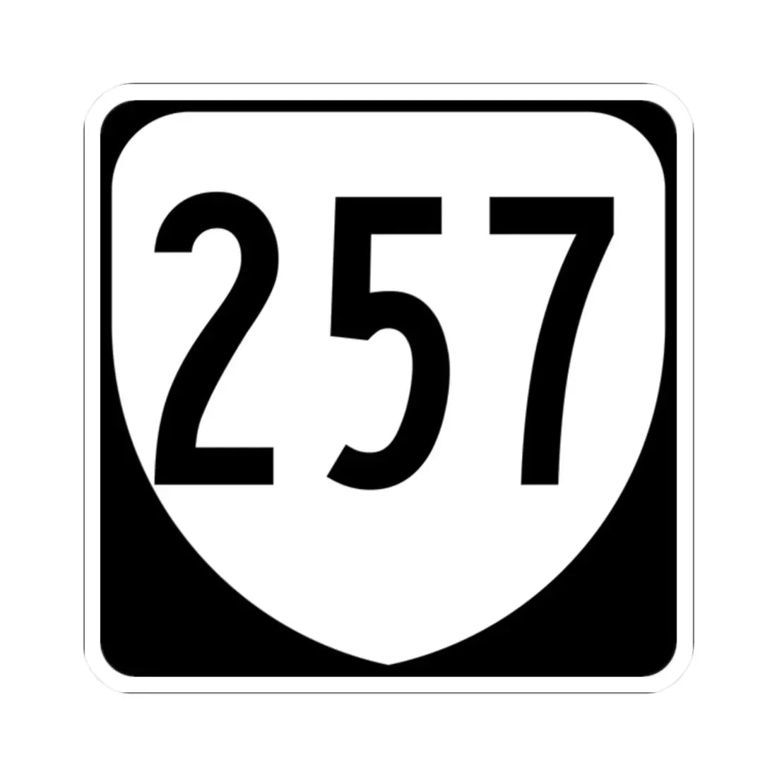 Virginia 257 1980 (Virginia) (Road Sign) STICKER Vinyl Kiss-Cut Decal 2 Inch White - The Sticker Space