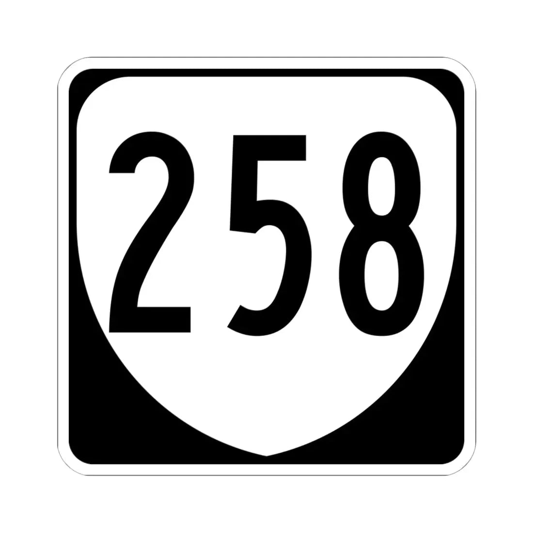 Virginia 258 1980 (Virginia) (Road Sign) STICKER Vinyl Kiss-Cut Decal 6 Inch White - The Sticker Space