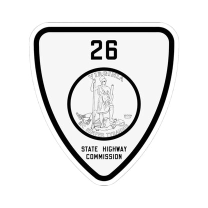 Virginia 26 1918 (Virginia) (Road Sign) STICKER Vinyl Kiss-Cut Decal 4 Inch White - The Sticker Space