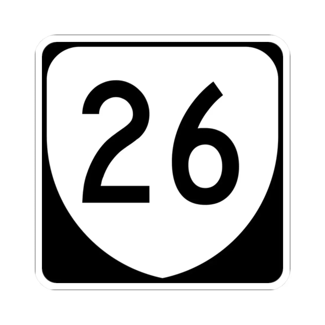 Virginia 26 (Virginia) (Road Sign) STICKER Vinyl Kiss-Cut Decal 2 Inch White - The Sticker Space
