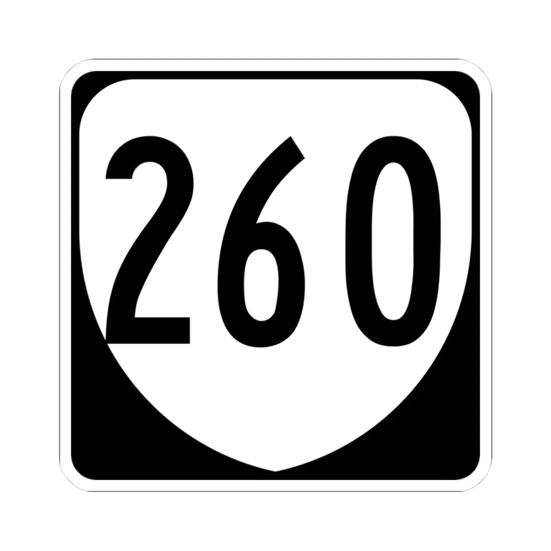 Virginia 260 1980 (Virginia) (Road Sign) STICKER Vinyl Kiss-Cut Decal 3 Inch White - The Sticker Space