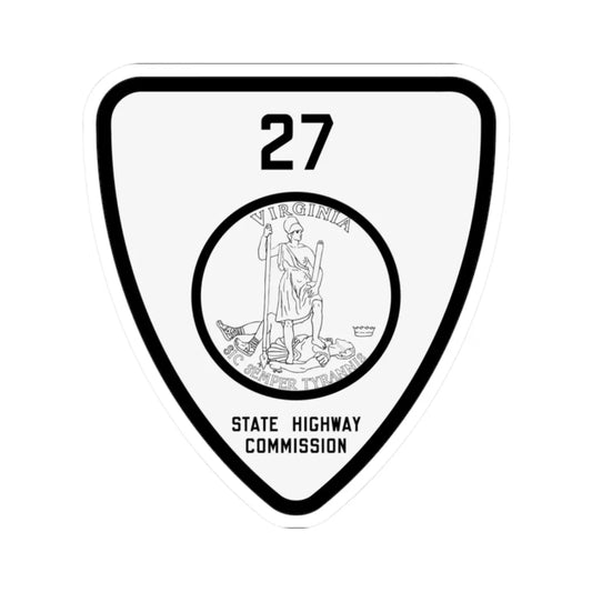 Virginia 27 1918 (Virginia) (Road Sign) STICKER Vinyl Kiss-Cut Decal 2 Inch White - The Sticker Space