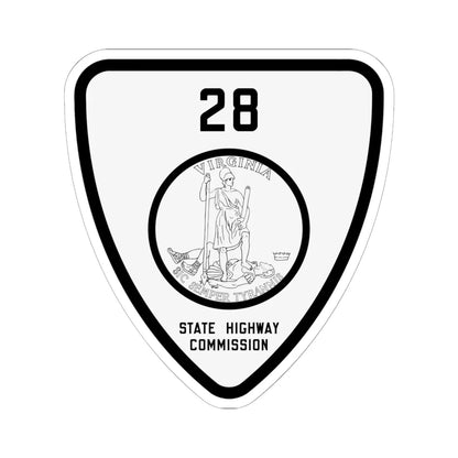 Virginia 28 1918 (Virginia) (Road Sign) STICKER Vinyl Kiss-Cut Decal 6 Inch White - The Sticker Space