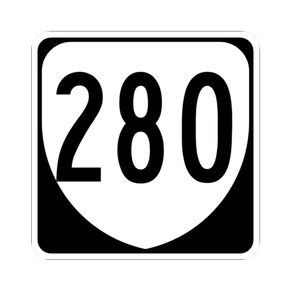 Virginia 280 1980 (Virginia) (Road Sign) STICKER Vinyl Kiss-Cut Decal 2 Inch White - The Sticker Space