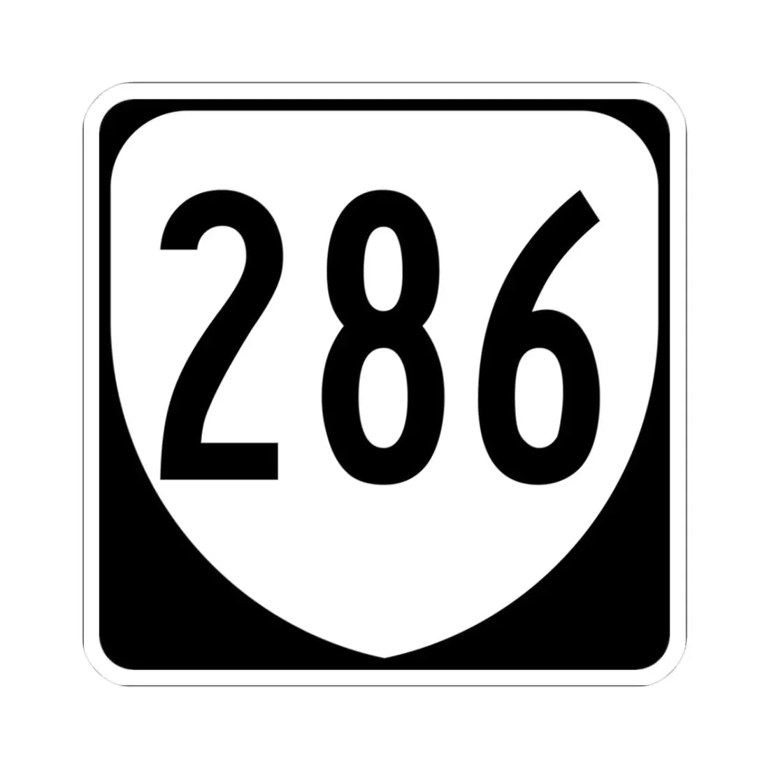 Virginia 286 1980 (Virginia) (Road Sign) STICKER Vinyl Kiss-Cut Decal 3 Inch White - The Sticker Space