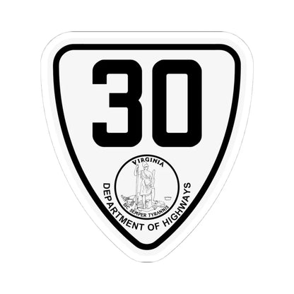 Virginia 30 1924 (Virginia) (Road Sign) STICKER Vinyl Kiss-Cut Decal 4 Inch White - The Sticker Space