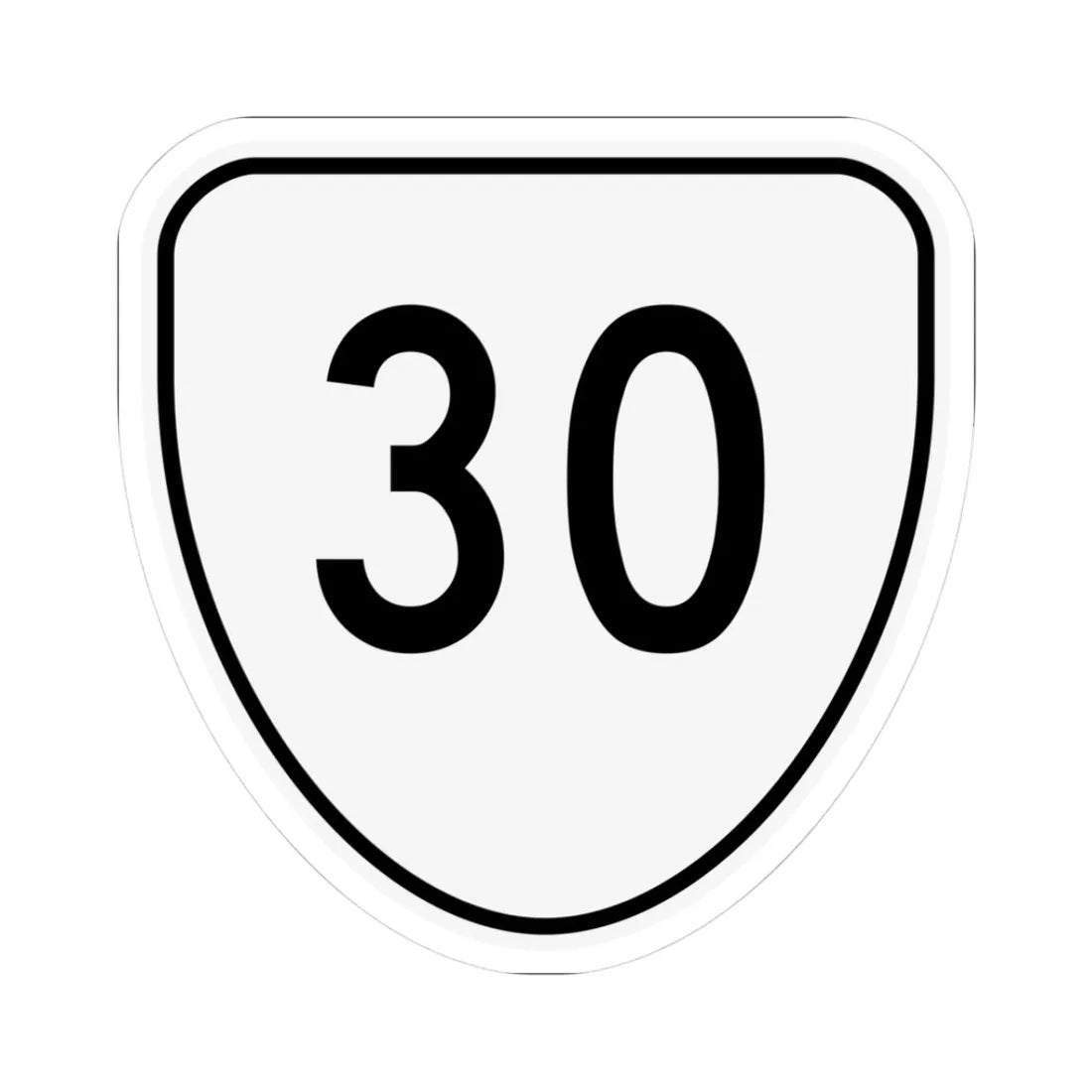 Virginia 30 1956 (Virginia) (Road Sign) STICKER Vinyl Kiss-Cut Decal 3 Inch White - The Sticker Space