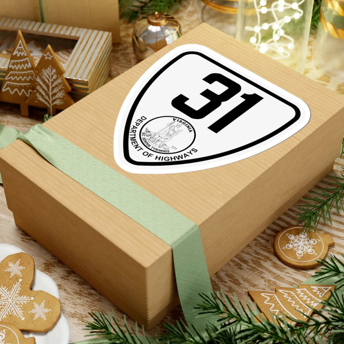 Virginia 31 1924 (Virginia) (Road Sign) STICKER Vinyl Kiss-Cut Decal - The Sticker Space