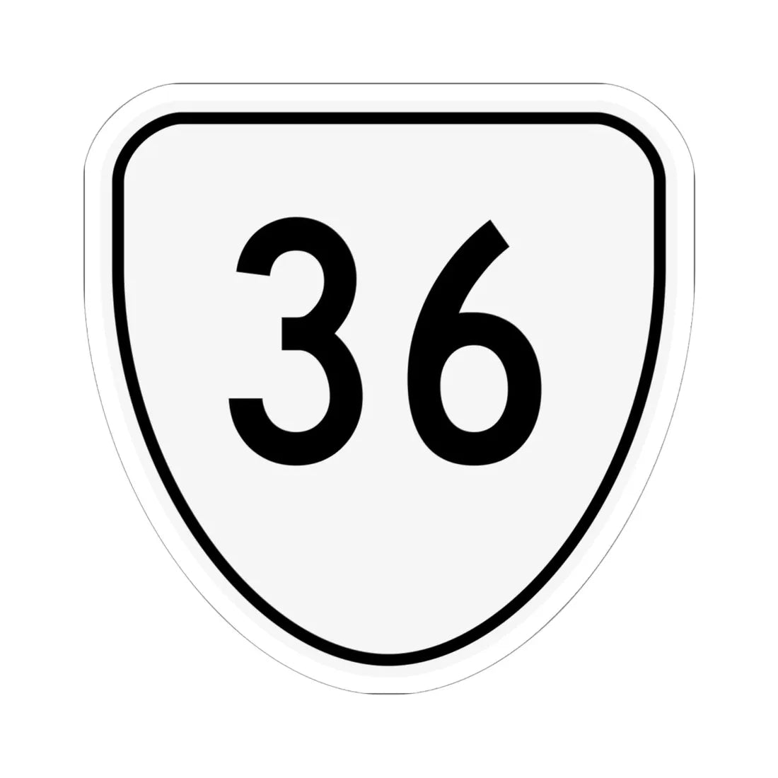 Virginia 36 1956 (Virginia) (Road Sign) STICKER Vinyl Kiss-Cut Decal 6 Inch White - The Sticker Space