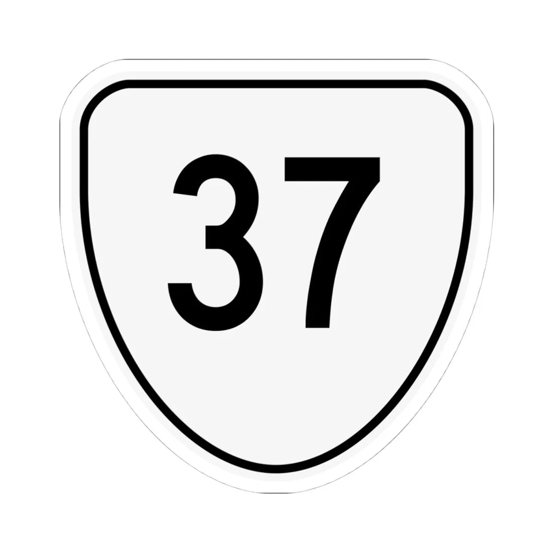 Virginia 37 1956 (Virginia) (Road Sign) STICKER Vinyl Kiss-Cut Decal 4 Inch White - The Sticker Space