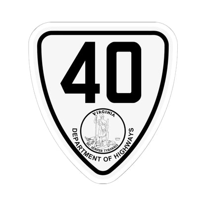 Virginia 40 1924 (Virginia) (Road Sign) STICKER Vinyl Kiss-Cut Decal 6 Inch White - The Sticker Space